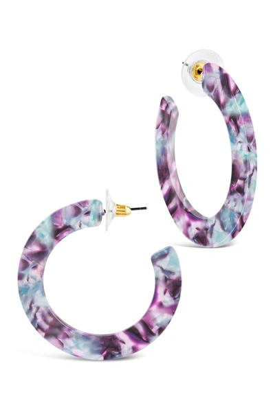 Sterling Forever Acetate Resin 44mm Hoop Earrings In Multi