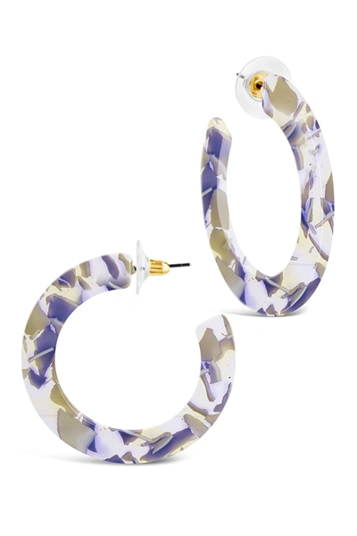 Sterling Forever Iris Resin Hoop Earrings In Multi