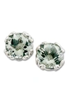 Samuel B Jewelry Sterling Silver Prasiolite Stud Earrings In Green