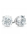 Suzy Levian Sterling Silver Round-cut White Cz Stud Earrings In White