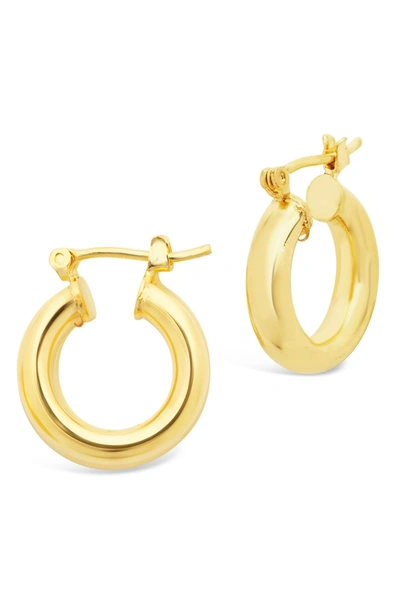 Sterling Forever 14k Gold Plated Small Chunky Tube Hoops