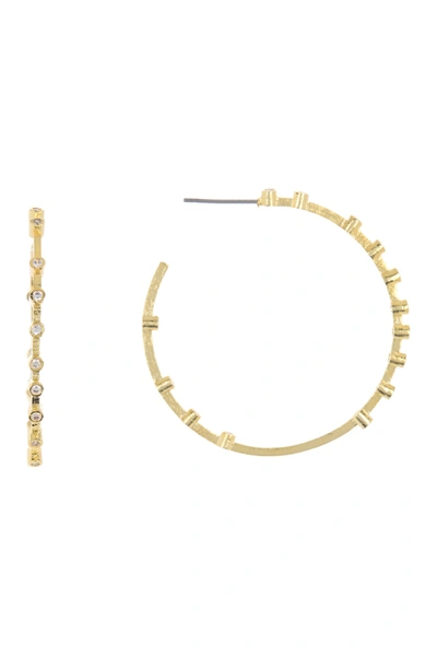 Rivka Friedman 18k Gold Clad Cz Embellished Hoop Earrings