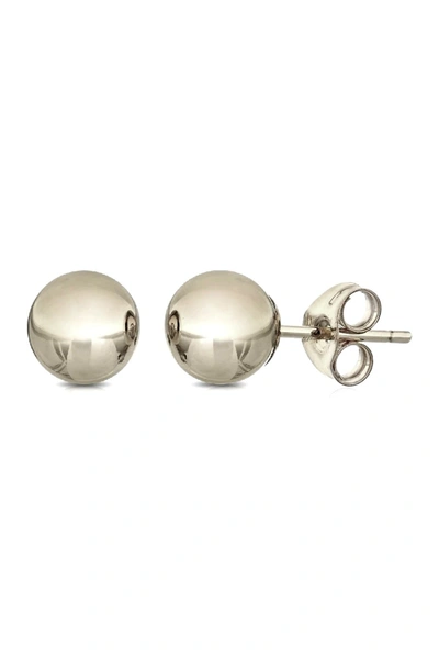 Best Silver Inc. 14k White Gold Ball Stud Earrings