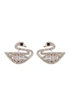 Eye Candy Los Angeles Audrey Swan Cz Crystal Glam Drop Earrings In Gold