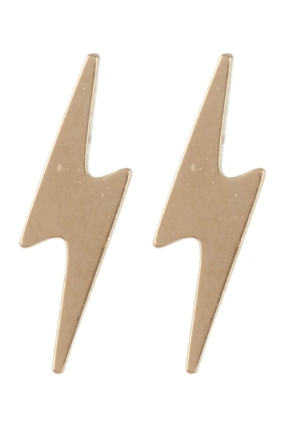 Candela 14k Yellow Gold Lightening Studded Earrings