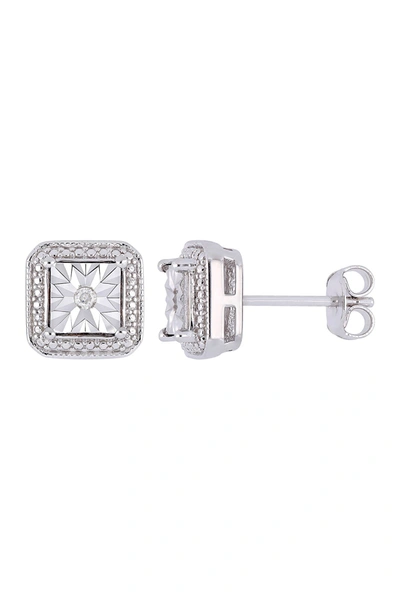Delmar Sterling Silver Diamond Earrings