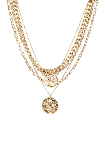 Saachi Sikka Layered Coin Pendant Necklace In Gold