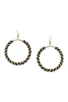 Olivia Welles 14k Gold Burnished Plated Eira Hoop Earrings In Gold-black