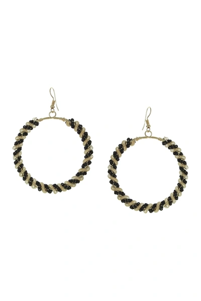 Olivia Welles 14k Gold Burnished Plated Eira Hoop Earrings In Gold-black