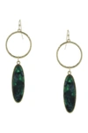 Olivia Welles Deleena Resin Drop Earrings In Gold / Hunter Green