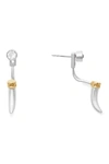 ALEX AND ANI STERLING SILVER CRYSTAL & HORN JACKET EARRINGS,886787134493