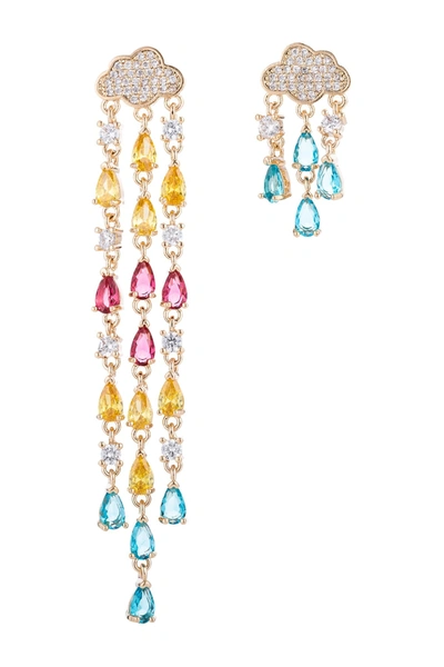 Eye Candy Los Angeles Rain Drop Cz Crystal Mix Match Earrings In Multi Color