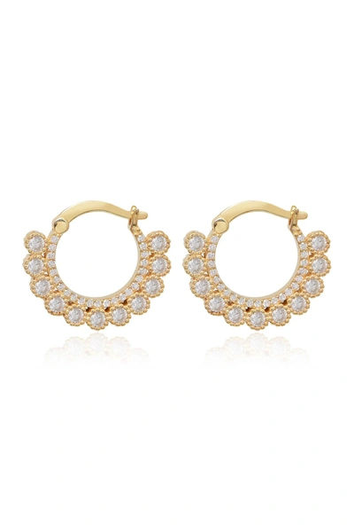 Gab+cos Designs Diamondette Dot Pave Earrings In Gold