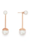 ALEX AND ANI 14K ROSE GOLD PLATED STERLING SILVER SEA SULTRY PEARL JACKET EARRINGS,886787164384