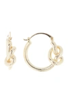 REBECCA MINKOFF GOLD PLATED BRASS TWISTED KNOT HOOP EARRINGS,192301015583