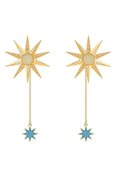 Swarovski Lucky Goddess Sunburst Drop Earrings In Light Multi