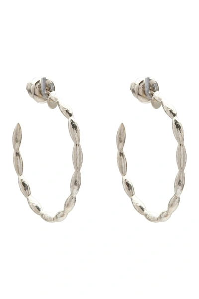 Gurhan Sterling Silver Wheat 30mm Hoop Earrings