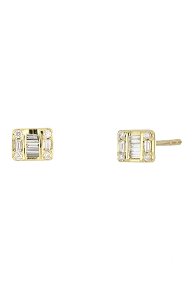 Bony Levy 18k Yellow Gold Gatsby Petite Mix Diamond Stud Earrings In 18ky