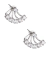Cz By Kenneth Jay Lane Cz Curved Bar Drop Earrings In Clear-silver