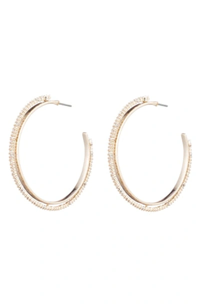 Alexis Bittar 10k Gold Plated Crystal Encrusted Spiked Hoop Earrings