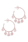 Sterling Forever 14k Rose Gold Vermeil Disk Charm Hoops In Rose Gold