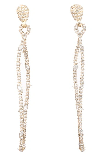 Alexis Bittar 10k Gold Plated Twisted Linear Pave Post Earrings