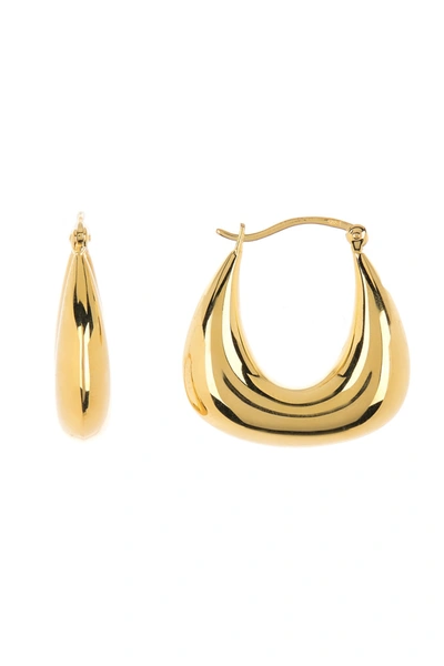 Argento Vivo Puffy Square 25mm Hoop Earrings In Gold