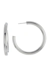 14th & Union 38mm Tube Hoop Earrings In Rhodium