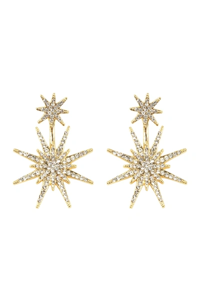 Eye Candy Los Angeles Crystal Detail North Star Statement Drop Earrings In Gold