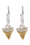 Alex And Ani Two-tone Shark Tooth Earrings In Two Tone