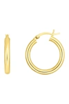 SPHERA MILANO 14K YELLOW GOLD PLATED STERLING SILVER 12MM TUBE HOOP EARRINGS,810039801499