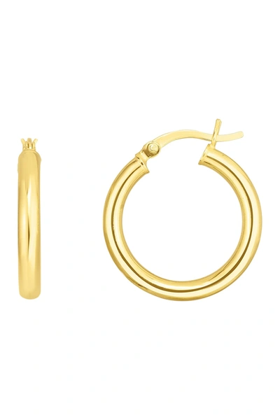 Sphera Milano 14k Yellow Gold Plated Sterling Silver 12mm Tube Hoop Earrings