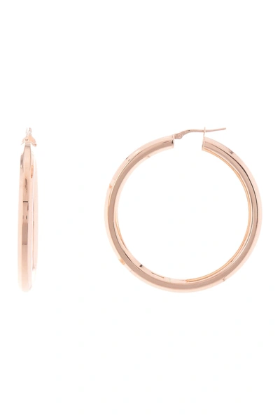 Argento Vivo Rose Gold Plated Sterling Silver Large Tube Hoop Earrings