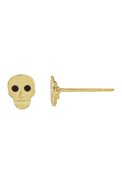 Candela 10k Yellow Gold Skull Stud Earrings In Multi