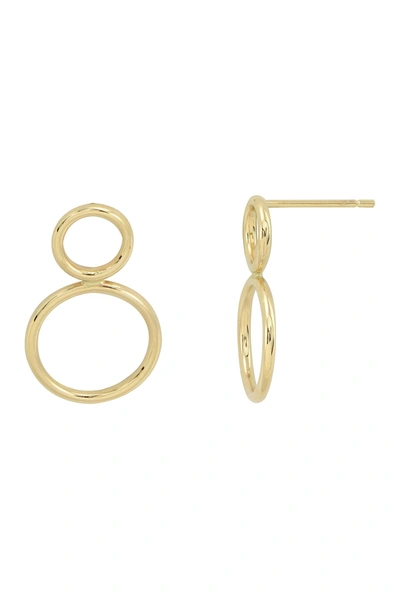 Candela 14k Yellow Gold Double Ring Stud Earrings
