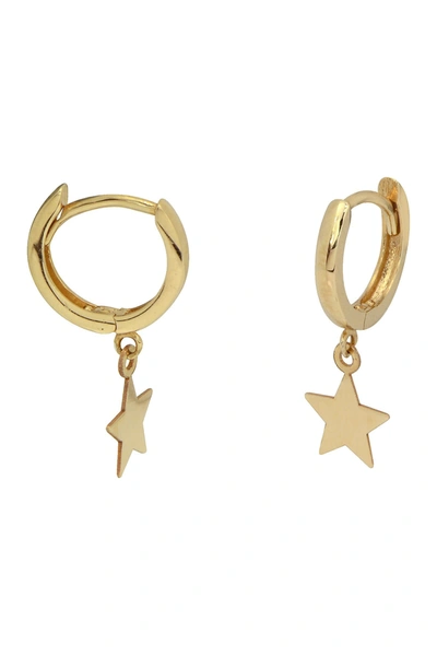 Candela 14k Yellow Gold 10mm Huggie Hoop Star Earrings