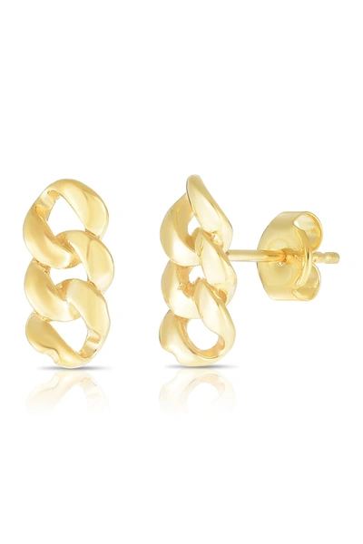 Sphera Milano 14k Gold Plated Sterling Silver Link Stud Earrings In Yellow Gold