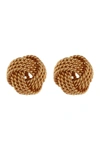Argento Vivo 18k Gold Plated Sterling Silver Textured Knot Stud Earrings In Gold