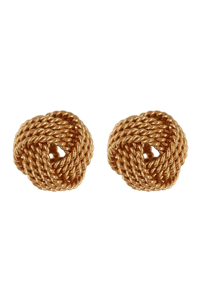 Argento Vivo 18k Gold Plated Sterling Silver Textured Knot Stud Earrings