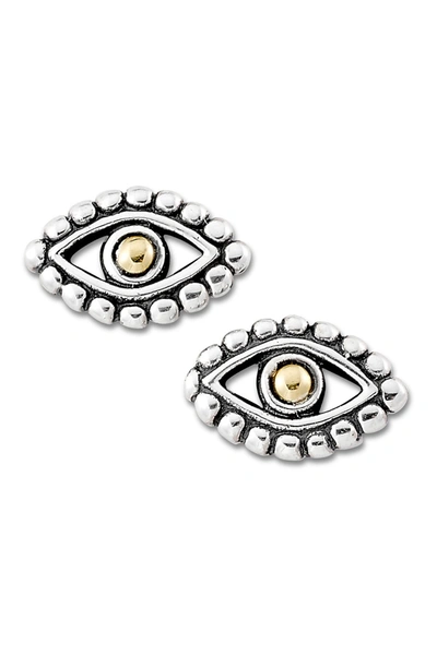 Samuel B Jewelry Two-tone Evil Eye Stud Earrings In Silver-gold