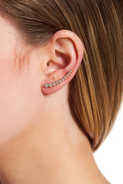 Adornia 14k Over Silver Crystal Ear Climber In Yellow