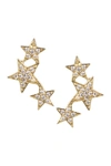 Cz By Kenneth Jay Lane 14k Gold Plated Star Stud Earrings In Clear/gold