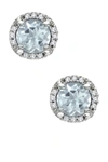 Delmar Sterling Silver Diamond & Aquamarine Earrings