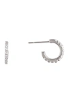 Adornia Sterling Silver Swarovski Crystal Mini Huggie 11mm Hoop Earrings In Silver