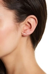 Adornia 14k Yellow Gold Plated Swarovski Crystal Accented Wave Climber Earrings In Yellow