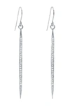ADORNIA FINE RHODIUM PLATED STERLING SILVER PAVE DIAMOND SPIKE DROP EARRINGS,791109045268