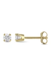 Delmar 10k Yellow Gold Round Diamond Solitaire Earrings In White