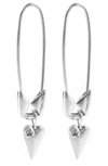 Adornia Silver Diamond Safety Pin Dangle Earrings In Nocolor