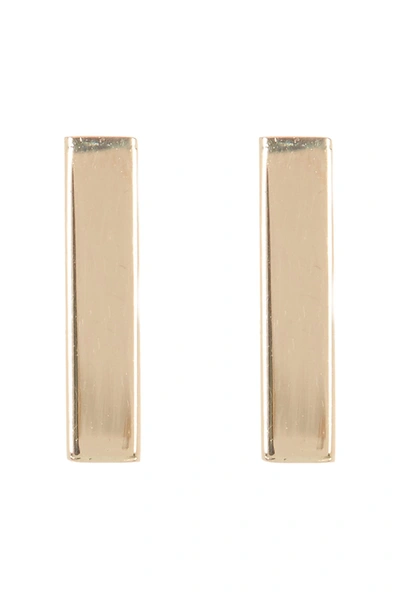 Karat Rush 14k Yellow Gold Shiny Bar Tube Earrings