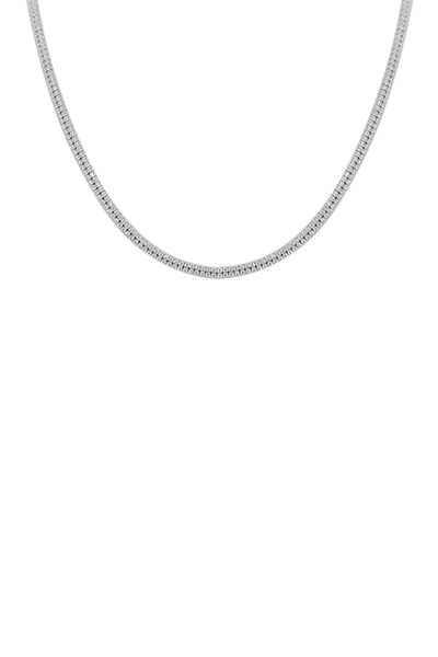 Savvy Cie Sterling Silver Double Row Pave Cz Choker Necklace In White